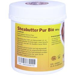 Die Verpackung zeigt Bio-Sheabutter aus Burkina Faso für Hautpflege.
