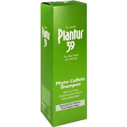 Grüne Verpackung von Plantur 39 Shampoo für Haare ab vierzig.