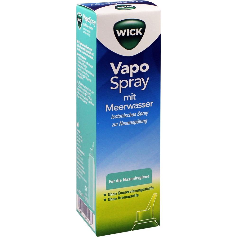 Blauer Karton von Vapo Spray für Nasenspülung mit Meerwasser.