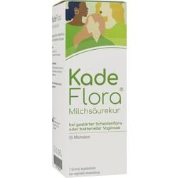 Eine Packung der "KadeFlora Milchsäurekur" zur Unterstützung der Scheidenflora.